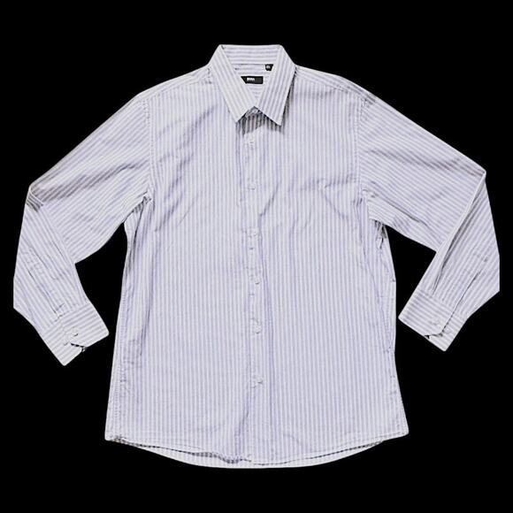 Hugo Boss White/Purple Shirt | Size 16.5 - Picture 1 of 4